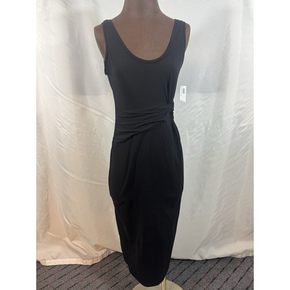 Old Navy Twist-Front Black Maxi Dress Maternity Small Scoop Neck NWT